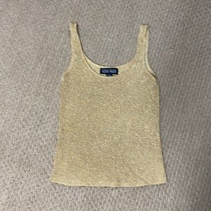 Ellen Tracy gold metallic sweater tank size M